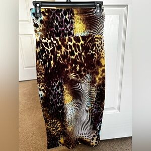 VENUS Multicolor Animal Print Pencil Skirt